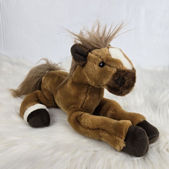 Vitntage 2000 Animal Alley Brown Horse Plush 12" Toys R Us Brown Mane Excellent - Picture 1 of 10